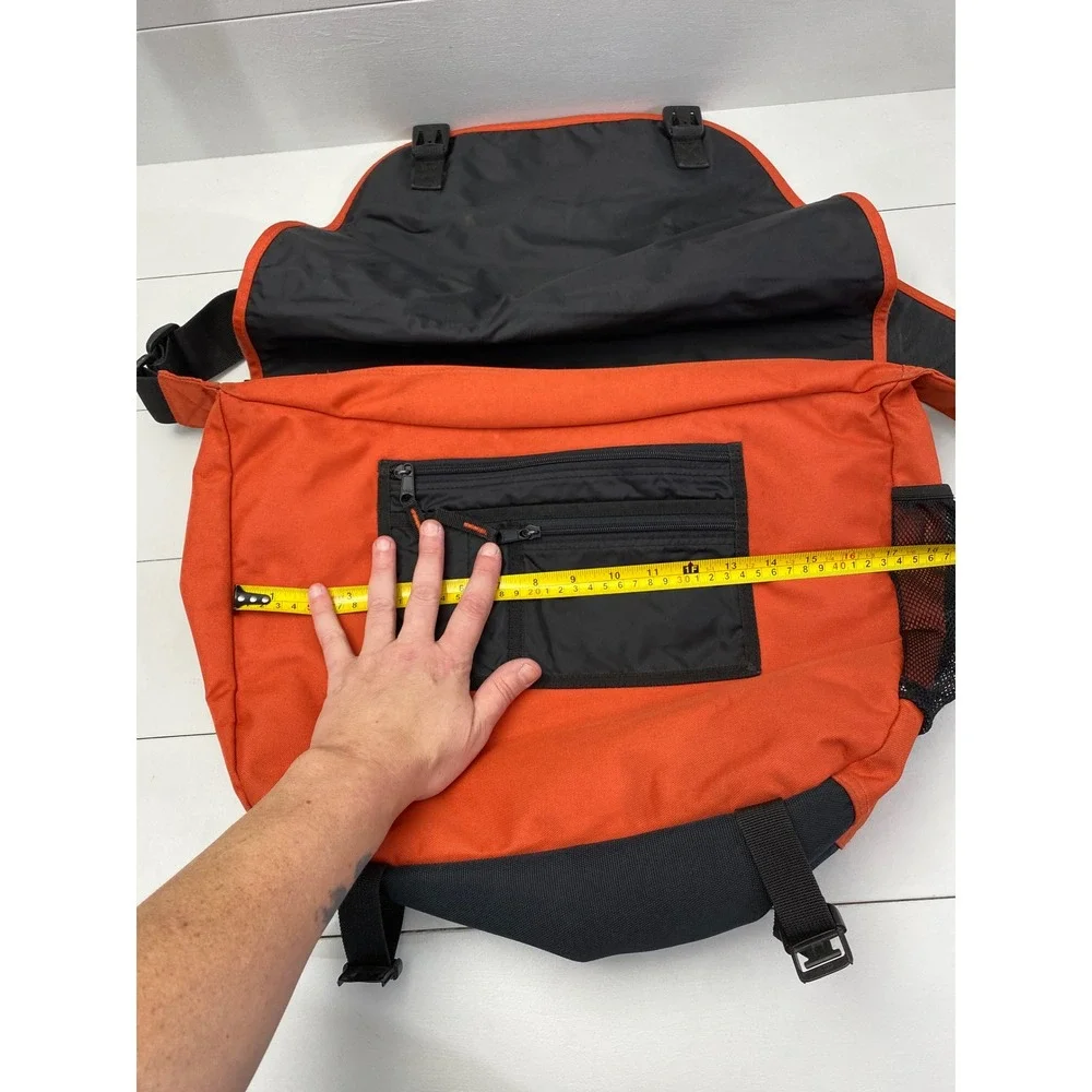 Eddie Bauer Messenger Bag Unisex Orange Grey Crossbody Laptop Travel Utility
